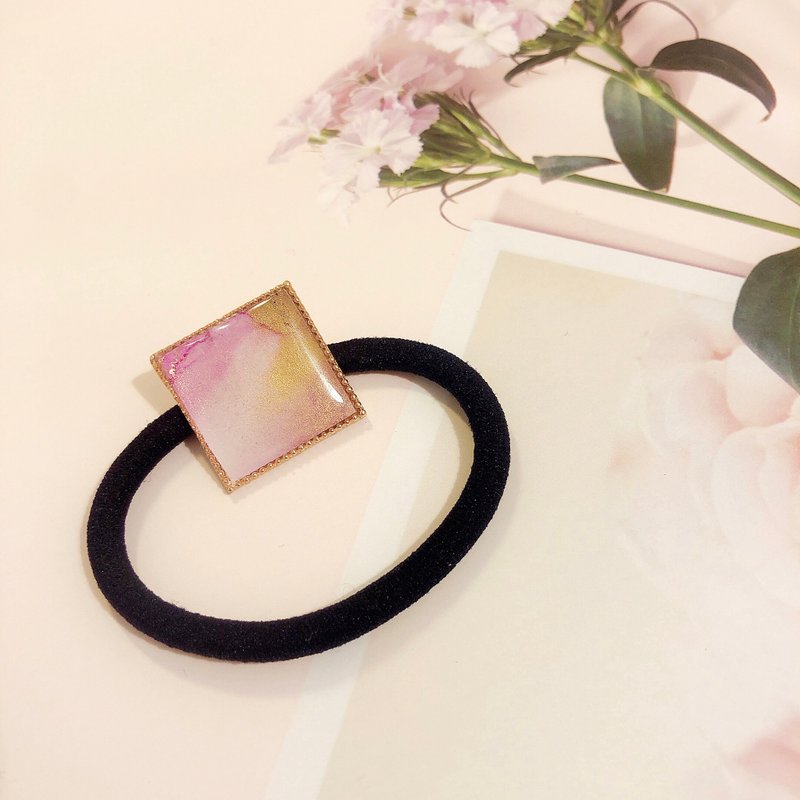 酒精墨水艺术髪圈 - 正方型 - 发饰 - 其他材质 紫色