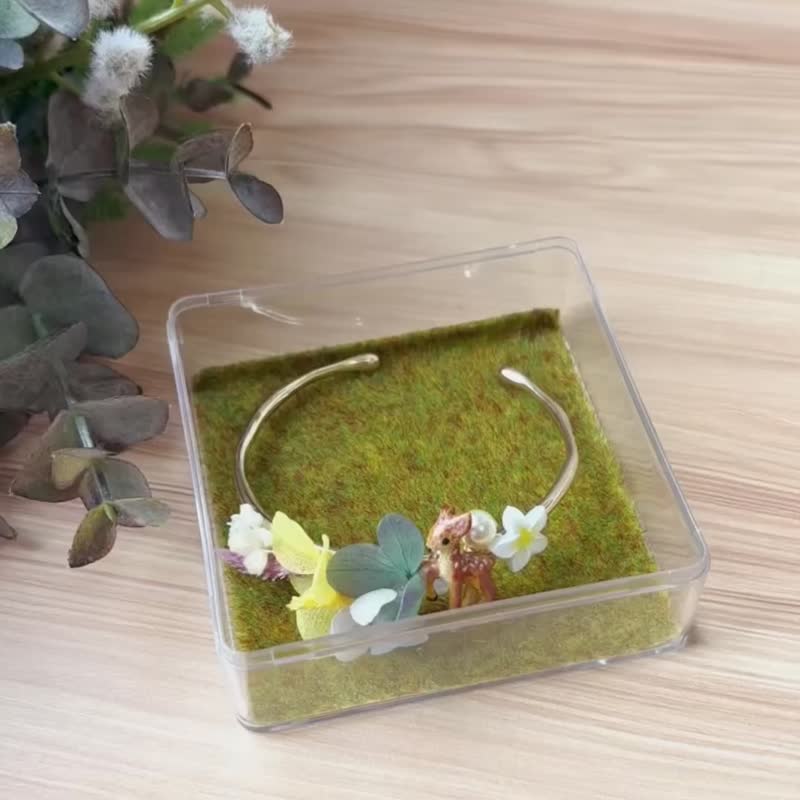 小鹿鸡蛋花配真花手镯 - 手链/手环 - 植物.花 多色