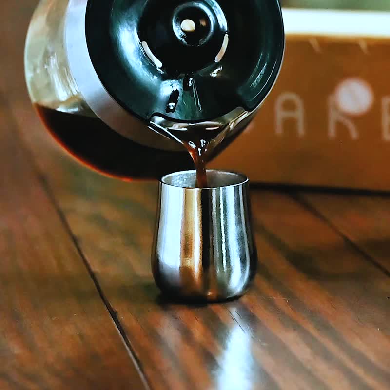 纯钛双层小酒杯 70ml【买一送一】shot杯/钛酒杯/闻香杯/咖啡杯 - 酒杯/酒器 - 其他金属 银色