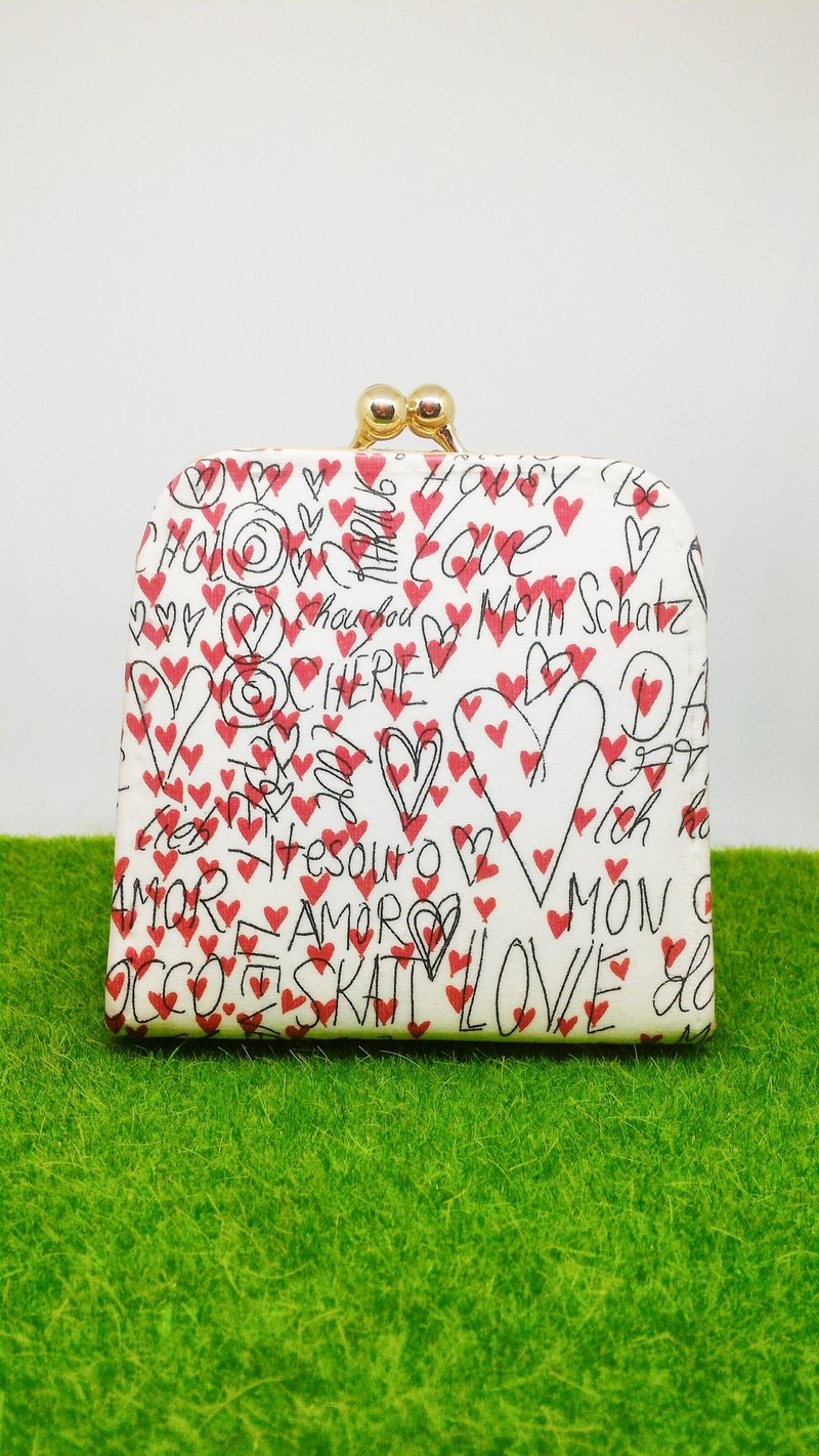 手工 圣诞礼物  爱心口金零钱包 - 零钱包 - 真皮 