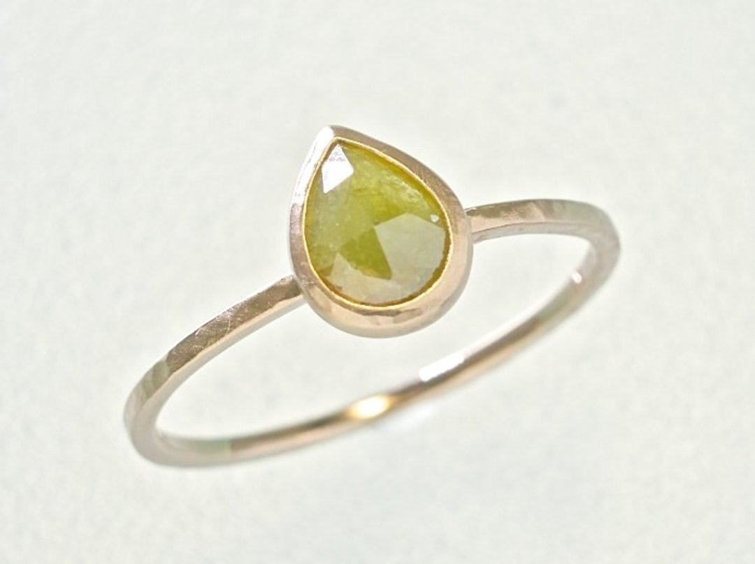 Japan Quality | 0.45 c Natural Diamond Stacking Ring Kiwi 14 K PG - 戒指 - 其他金属 金色