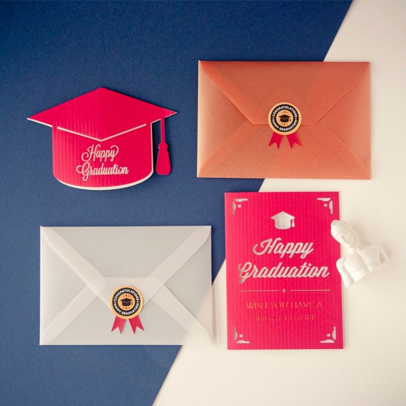 定制化名字毕业卡片套组 | 雷雕镂空卡片 | - 卡片/明信片 - 纸 