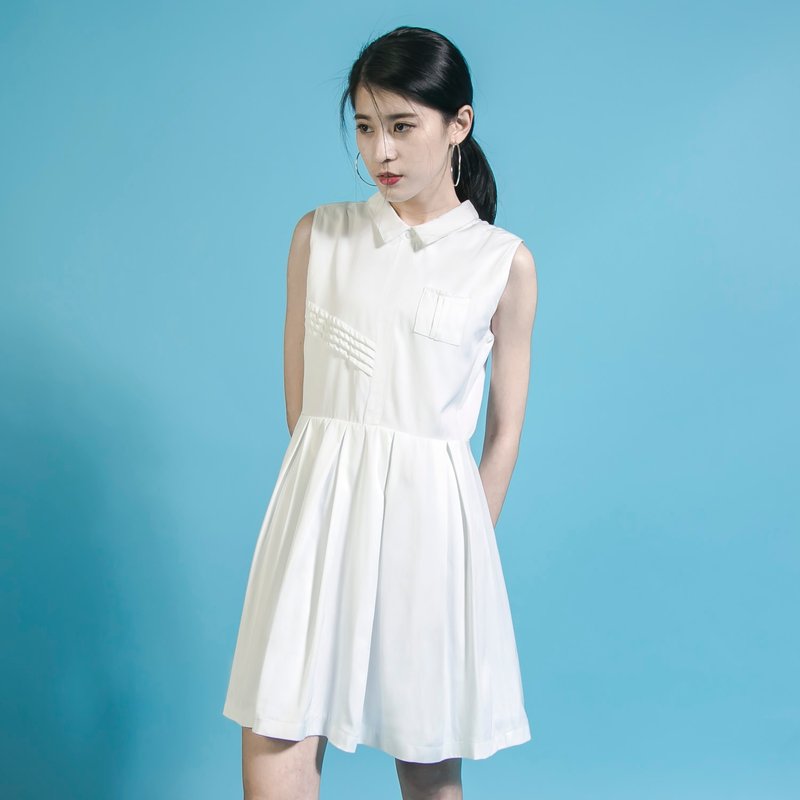 SU:MI said  Mr.Charlie 查理先生背心洋装_6SF036_白 - 洋装/连衣裙 - 棉．麻 白色