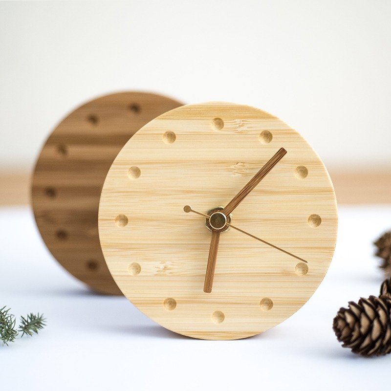 请勿下单 CLOCK_10 竹制可吸附/壁挂/桌立时钟(无闹钟) - 时钟/闹钟 - 竹 咖啡色