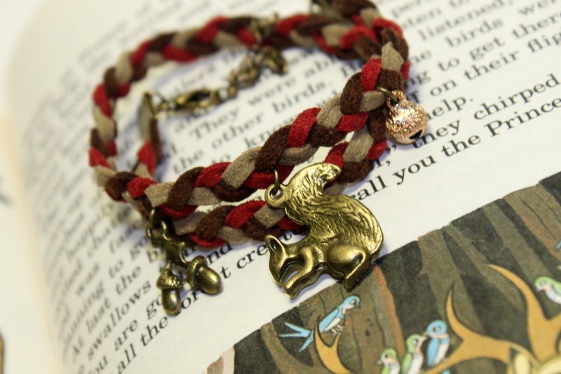 秋天的果实★编织手炼 - 手链/手环 - 真皮 红色