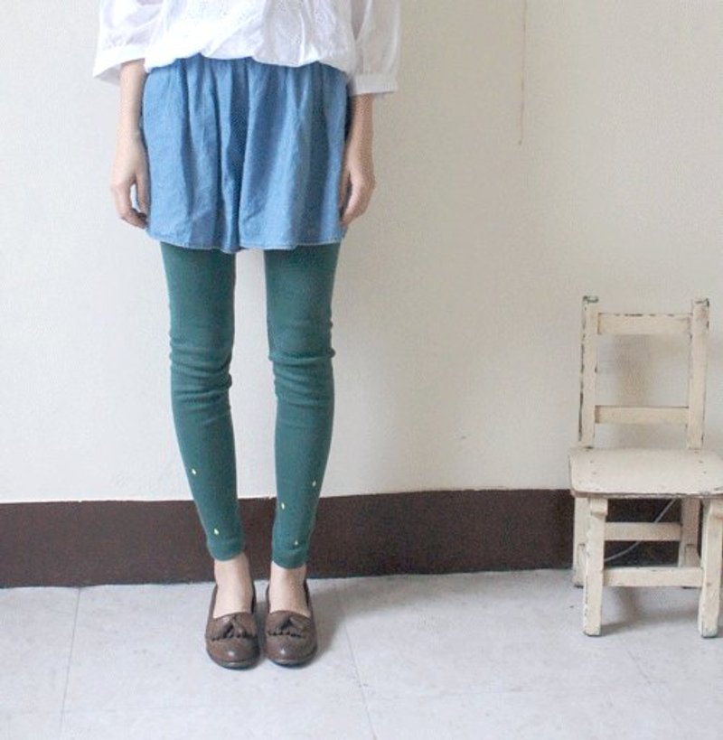绿绿圣诞树 弹性舒服内搭裤 - 女装长裤 - 棉．麻 绿色
