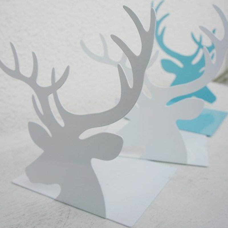 小东西 } 森林系小鹿书档 deer bookshelf (snow white/ tiffany blue, 2 in one) - 其他 - 其他金属 白色
