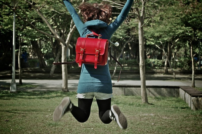 复古小书包 - 侧背包/斜挎包 - 真皮 红色