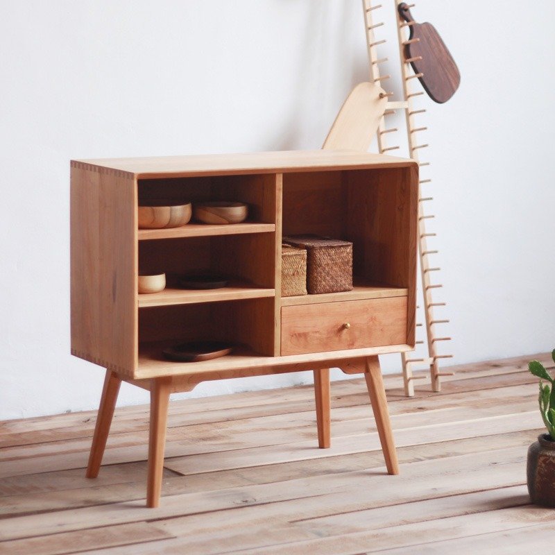 Moment木们-熹工房-胡桃木/樱桃木-实木小书柜、杂志柜、边柜、床头柜 - 电视柜 - 木头 