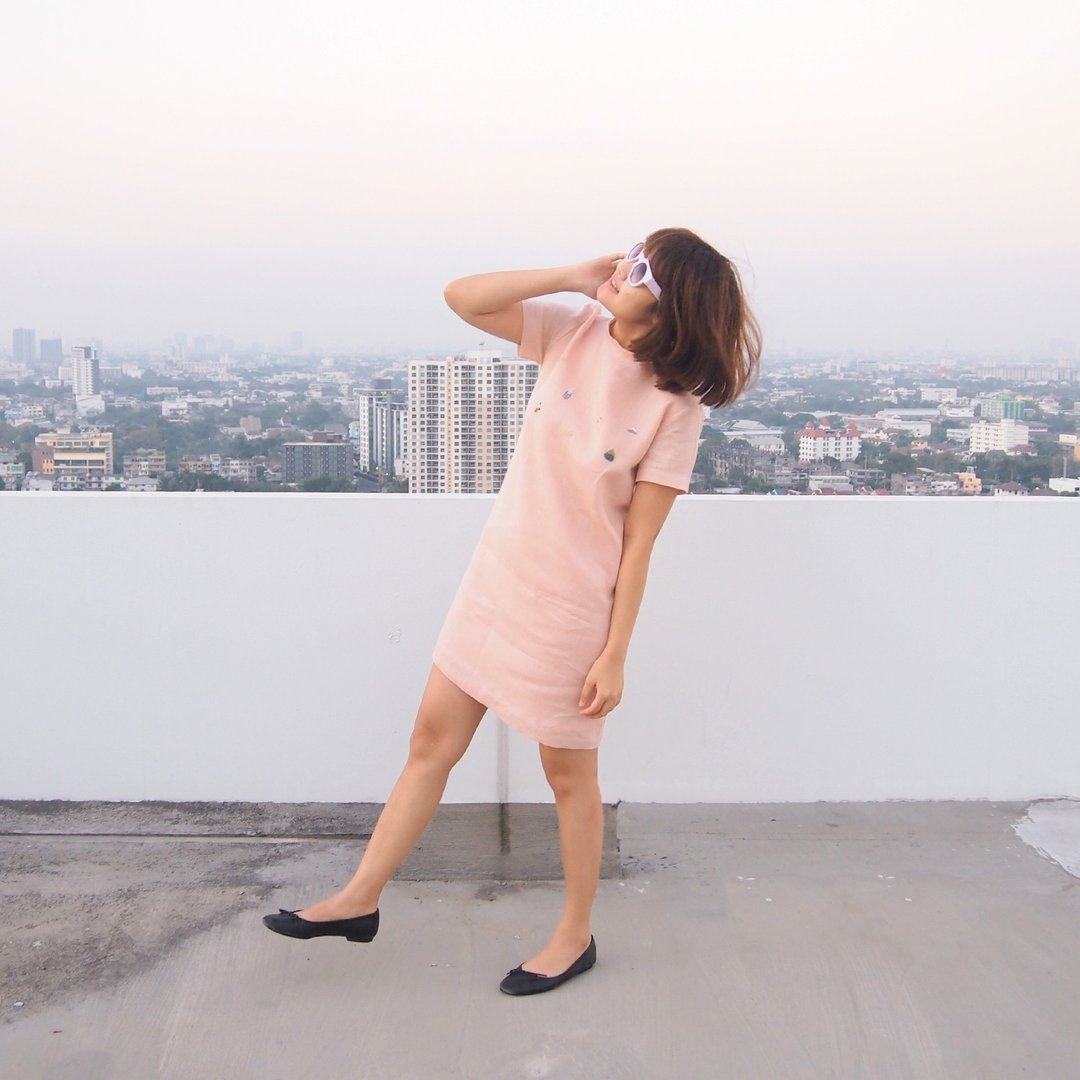 情人节粉红缎带洋装（Bow Back Dress） - 洋装/连衣裙 - 绣线 粉红色