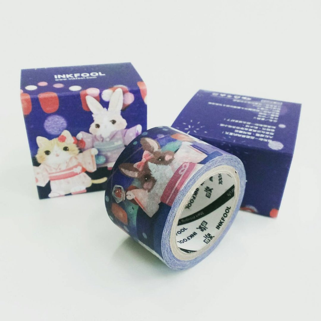 印傻子 夏祭り design by  哞咪 *917快闪款* - 纸胶带 - 纸 