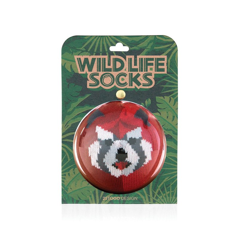 WILDLIFE SOCKS_野生动物袜_浣熊 - 袜子 - 其他材质 红色