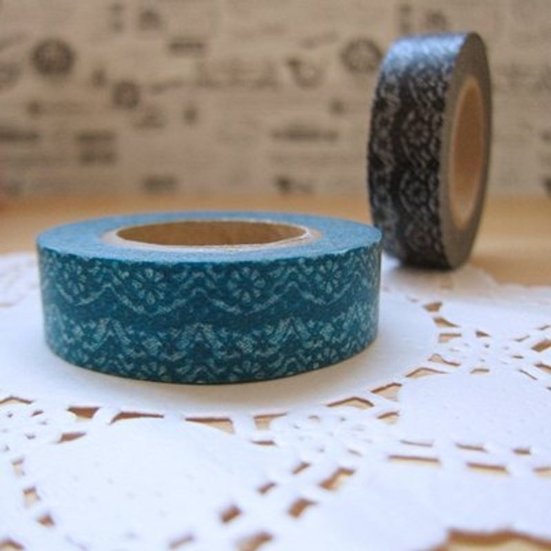 Marks Masking Tape 和纸胶带-单卷 典雅东京款(MKTS-55 蕾丝-翠绿) - 纸胶带 - 纸 绿色