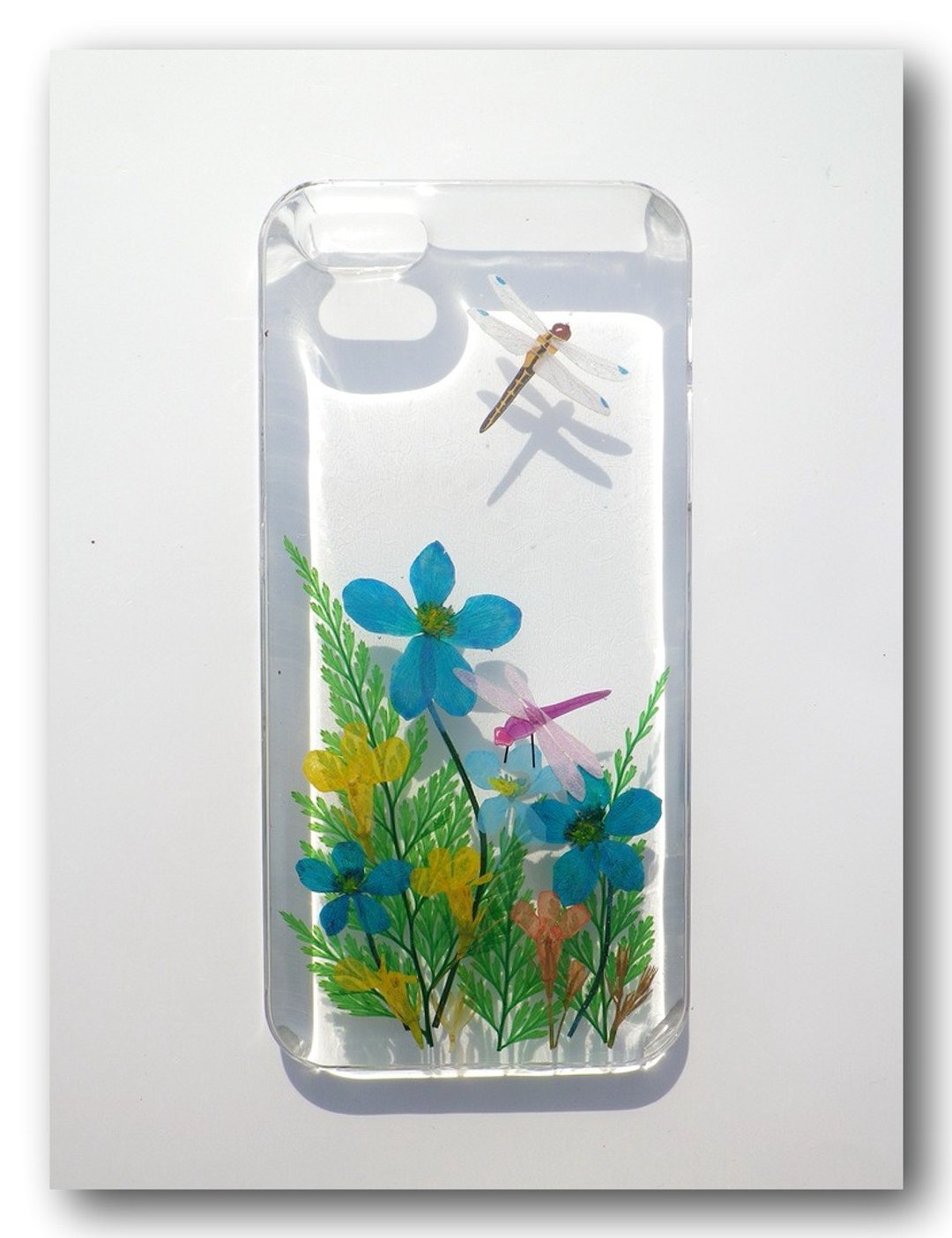 Anny's workshop手作押花手机保护壳，适用于iphone 5/5S及iphoneSE，蜻蜓 - 手机壳/手机套 - 其他材质 