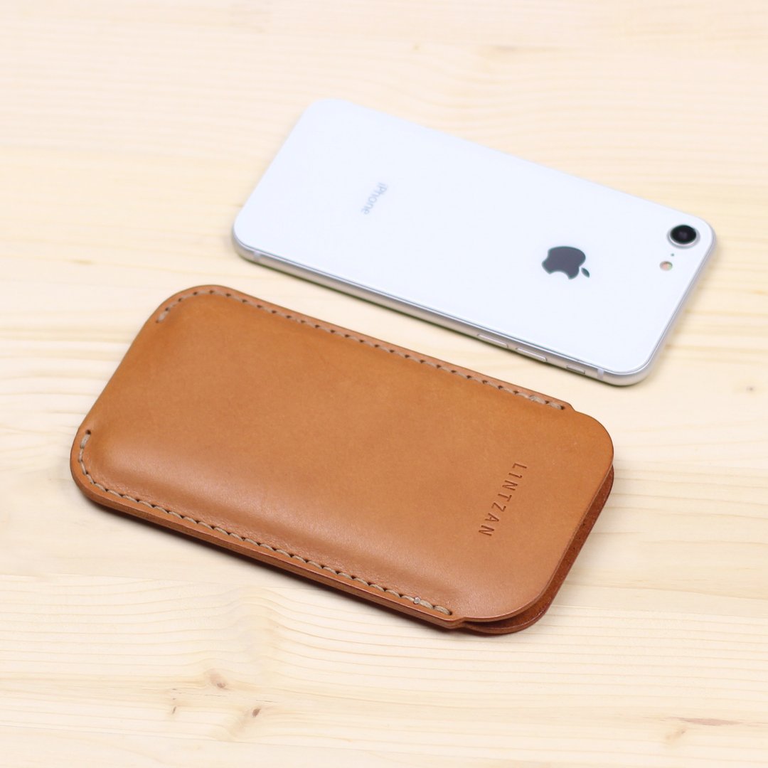 iPhone 手机皮套 / 保护套 -- 驼黄色 (裸机使用) - 手机壳/手机套 - 真皮 橘色