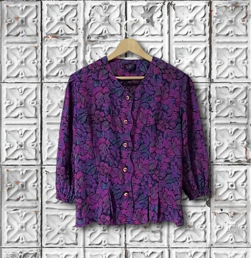 /林檎梦/紫色贵气优雅衬衫 古着  vintage - 女装衬衫 - 其他材质 