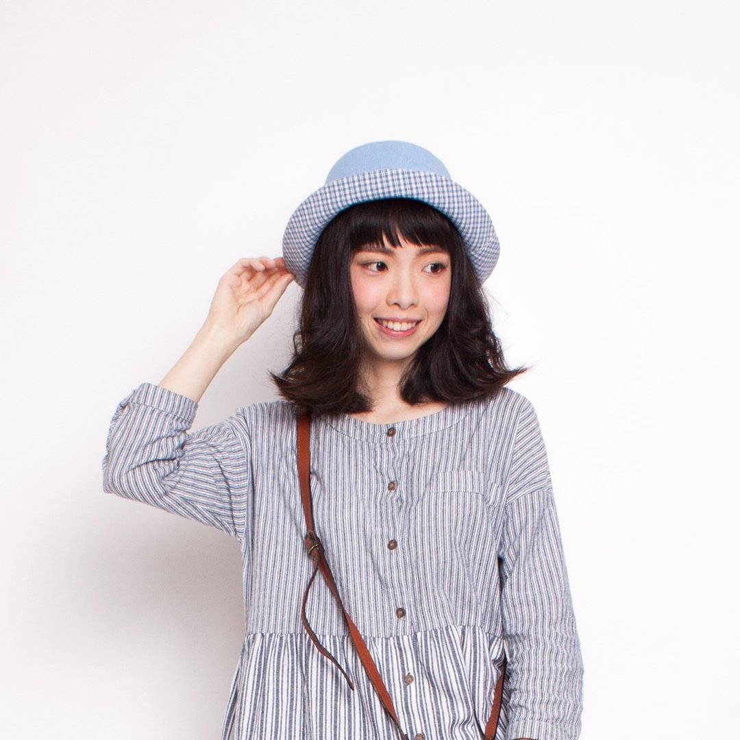 JOJA│ 小蓝格 x 天蓝 双面渔夫帽 L 现货 - 帽子 - 其他材质 蓝色