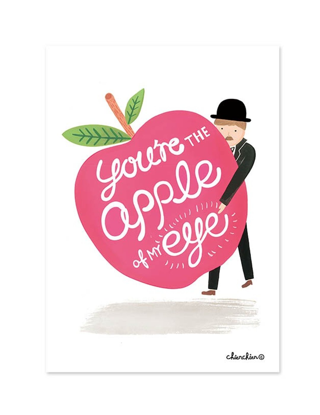 You Are the Apple of My Eye   插画明信片 / 卡片 - 卡片/明信片 - 纸 红色