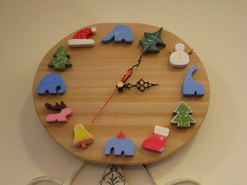 欢乐耶诞大象时计 - 时钟/闹钟 - 木头 