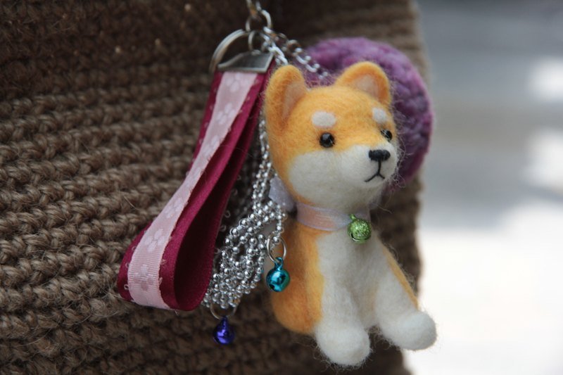 ~羊毛毡Q版宠物系列~柴犬 - 吊饰 - 羊毛 橘色