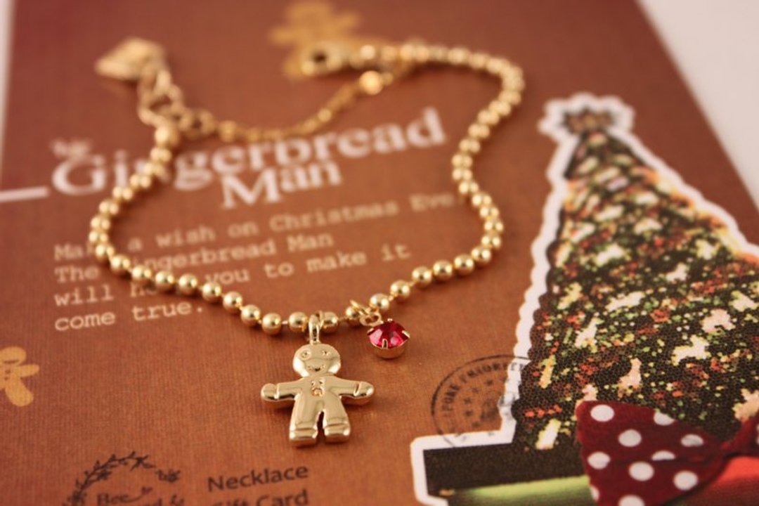 【Gingerbread Man】精品项炼礼卡 - 手链/手环 - 其他金属 金色