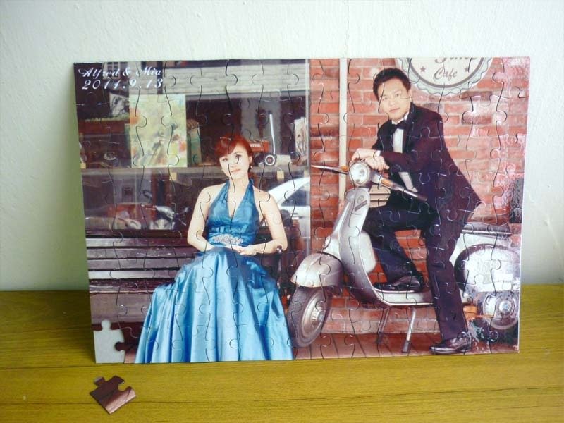 定制化小孩涂鸦磁铁拼图 婚礼拼图 新人拼图 宠物拼图 创作拼图 益智玩具宝贝生日礼 - 其他 - 其他材质 蓝色