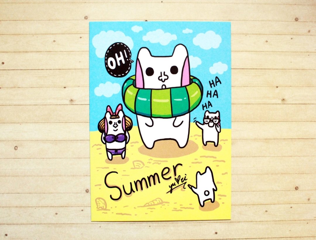 夏天玩水趣*明信片 - 卡片/明信片 - 纸 