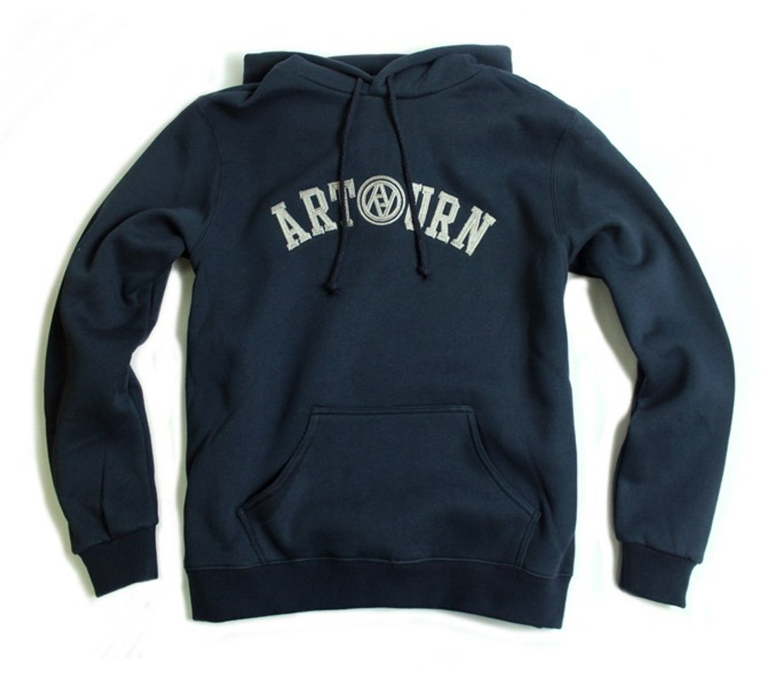 Arturn Logo Sewing Swearshirt 锁链绣帽Tee - 男装外套 - 棉 蓝色