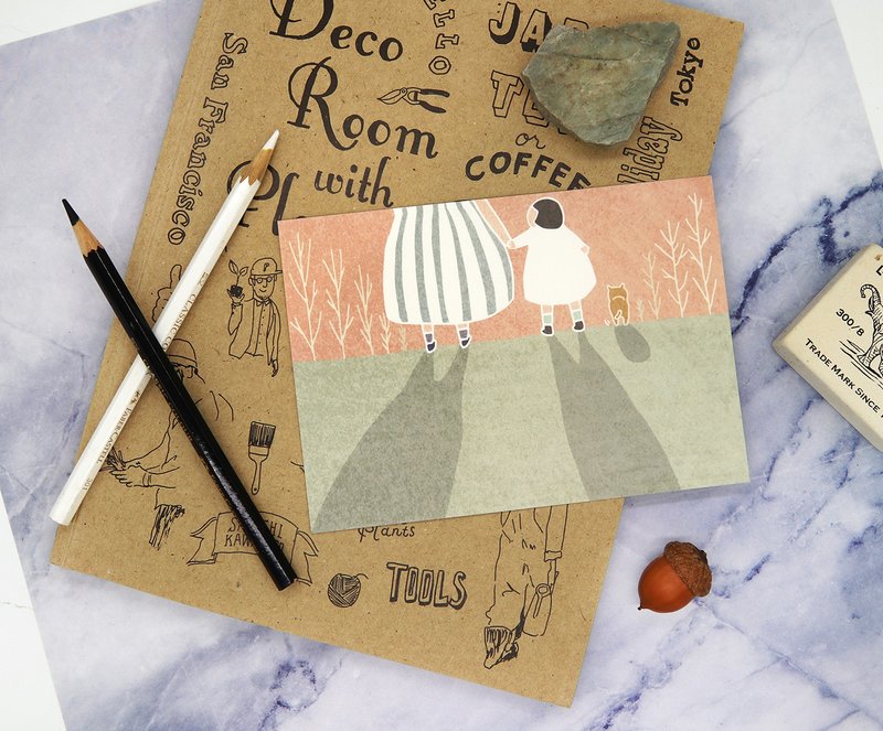 明信片-妈咪,我会永远永远牵着你的手 - 卡片/明信片 - 纸 多色