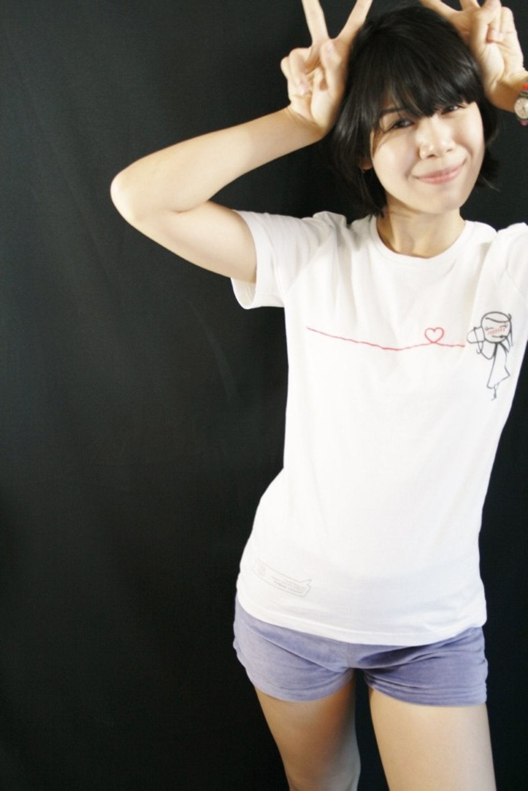 "Can phone" couple tshirt for girl by Human Touch - 女装 T 恤 - 棉 白色