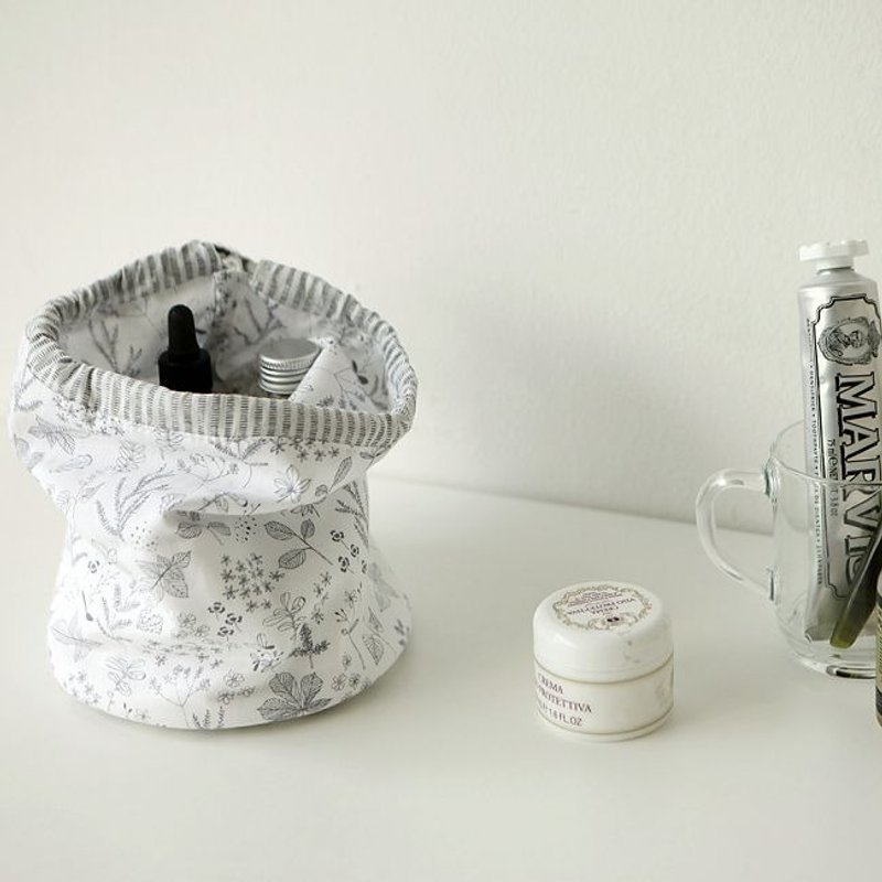 Dailylike-小笼包棉质束口袋-01叶子,E2D22923 - 手提包/手提袋 - 棉．麻 灰色