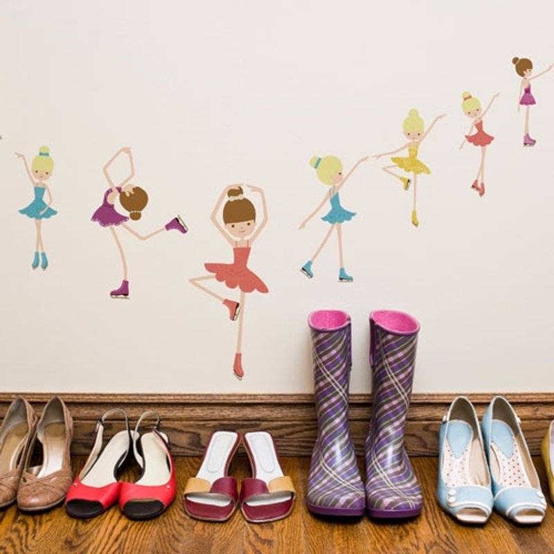 smart Life创意无痕壁贴◆溜冰女孩 - 墙贴/壁贴 - 塑料 黄色