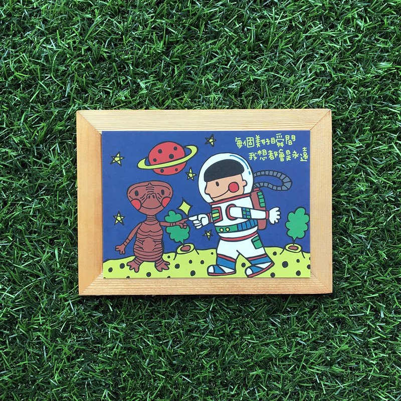 太空外星人明信片(编号17) - 卡片/明信片 - 纸 多色