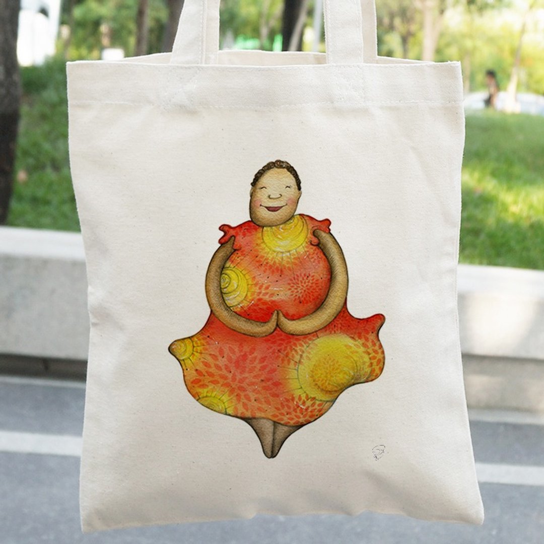 直式帆布袋│阳光小姐│Chien - 侧背包/斜挎包 - 其他材质 橘色