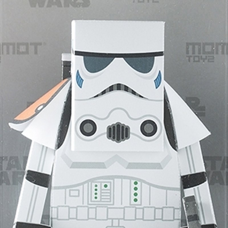 创意 纸 模型 玩具 公仔 MOMOT  [ 星球大战 系列 ]  Star Wars Storm Trooper - 中性连帽卫衣/T 恤 - 纸 白色