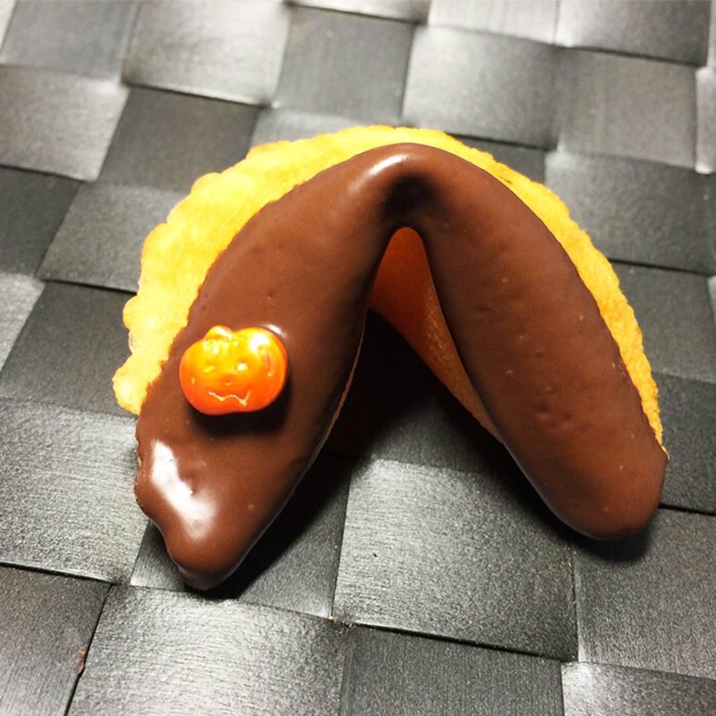 SMILE兔兔礼盒 定制化签文~手工现烤幸运饼干 万圣节南瓜头黑巧克 - 手工饼干 - 新鲜食材 橘色