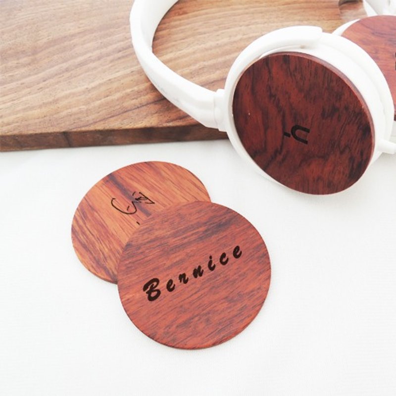 说好再见│hoomia好礼盒│【U3 wood Me】  定制刻字．原木红花梨．经典．折叠式耳罩耳机(白)(2组合购价) - 其他 - 木头 