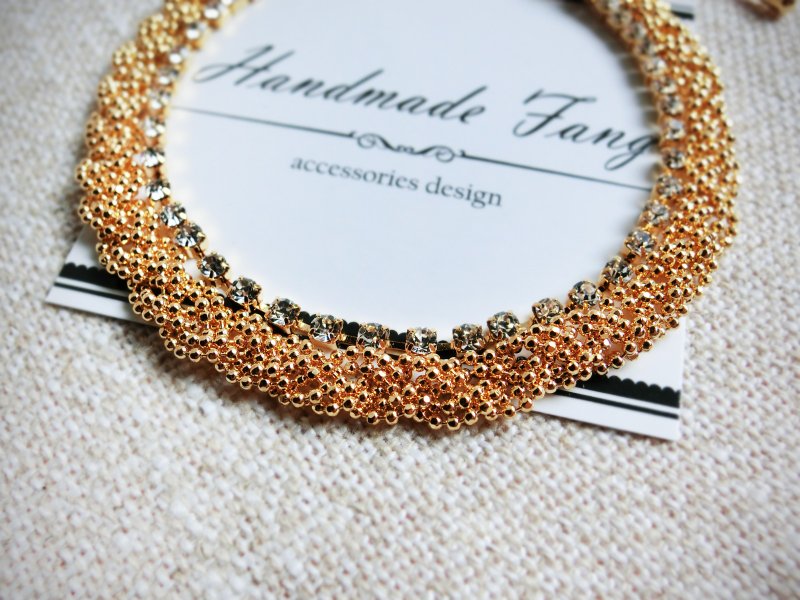 ❖Fang❖【Crown Garden】闪耀水钻手链 - 手链/手环 - 其他金属 金色