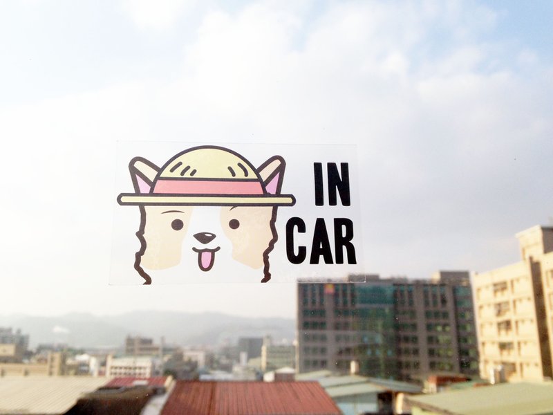 草帽小狗 柯基 透明 静电 贴纸（5张） - 贴纸 - 塑料 多色