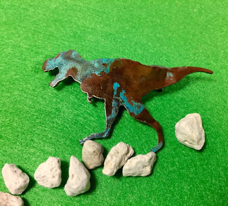 Dino Pin－暴龙 - 胸针 - 其他金属 多色