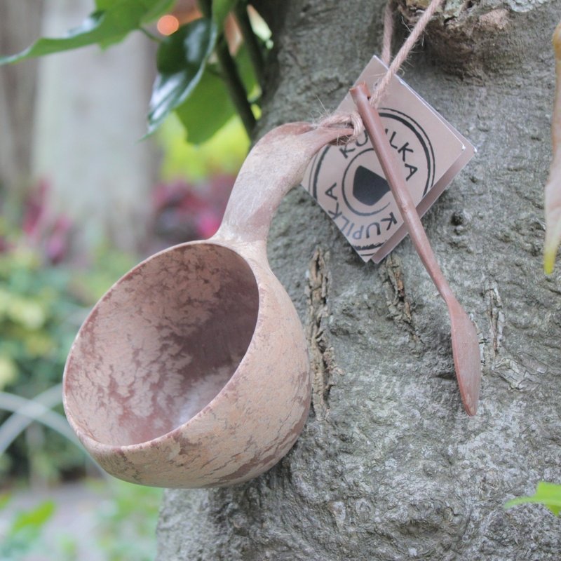 ✿saibaba ethnique // KUPILKA松木碗附匙（原木色）✿ - 碗 - 木头 咖啡色