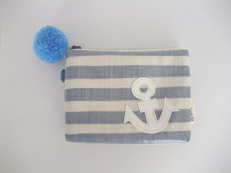 me。蓝白条纹小钱包(海洋风)。 - 零钱包 - 防水材质 蓝色