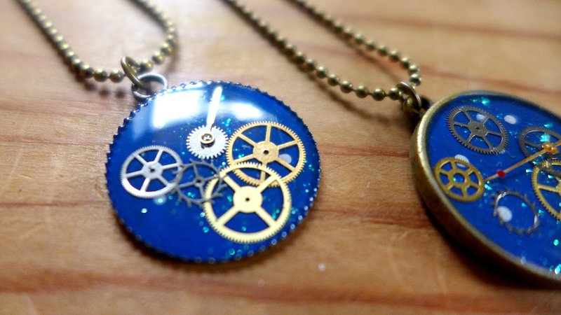 古铜项链【小宇宙旅行】-XIANG ◆小宇宙系列 礼物 手工 特别 情人节 - 项链 - 其他金属 蓝色