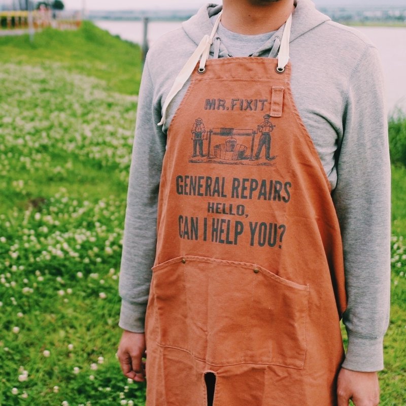 ✄ 生活道具 ｜日本杂货工业风帆布 修理先生工作围裙 职人系 园艺 厨房 - 围裙 - 其他材质 红色