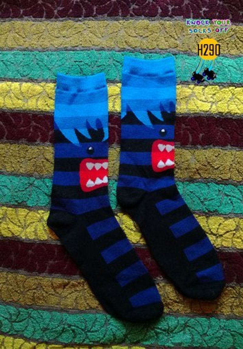 蓝怪兽短棉袜!!夏漪眺=knock your socks off !! - 袜子 - 其他材质 蓝色