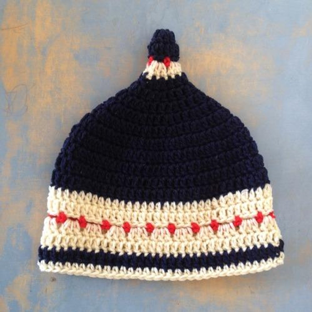 nordic size LL gnome beanie pixie kobito navy blue white red dots winter warm australia freewrapping gift wrapping present room natural - 男装针织衫/毛衣 - 其他材质 蓝色