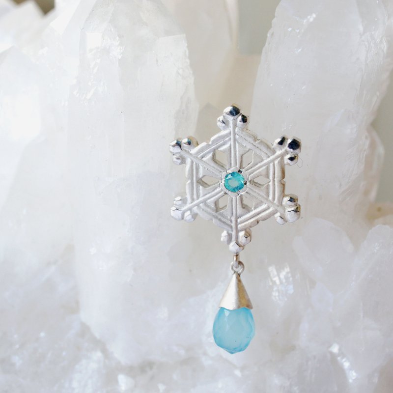 ❄ winter limited ❄ snow crystal earrings (SBC) - 耳环/耳夹 - 其他金属 白色