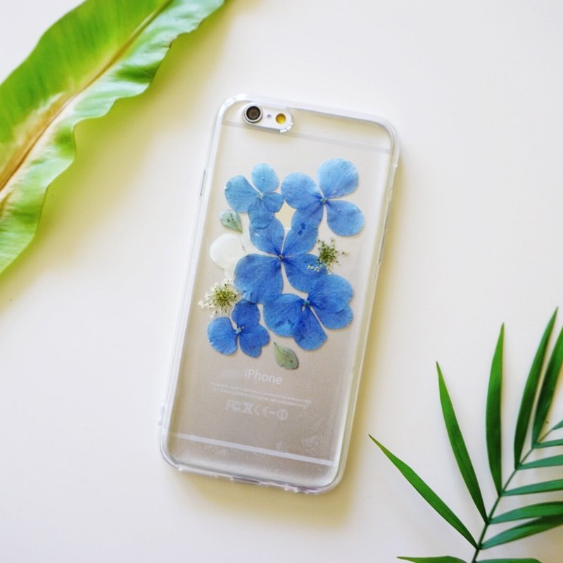 蓝绣球限定系列// 植物标本 押花手机壳 iphone 5/5s/SE/6/6s/6 plus/6s plus/7/7plus/Samsung S4/S5/S6/S6Edge/S7/S7Edge/Note3/Note4/Note5 - 手机壳/手机套 - 塑料 