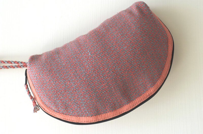 纯棉手织chinta化妆袋-粉灰 - 其他 - 棉．麻 粉红色