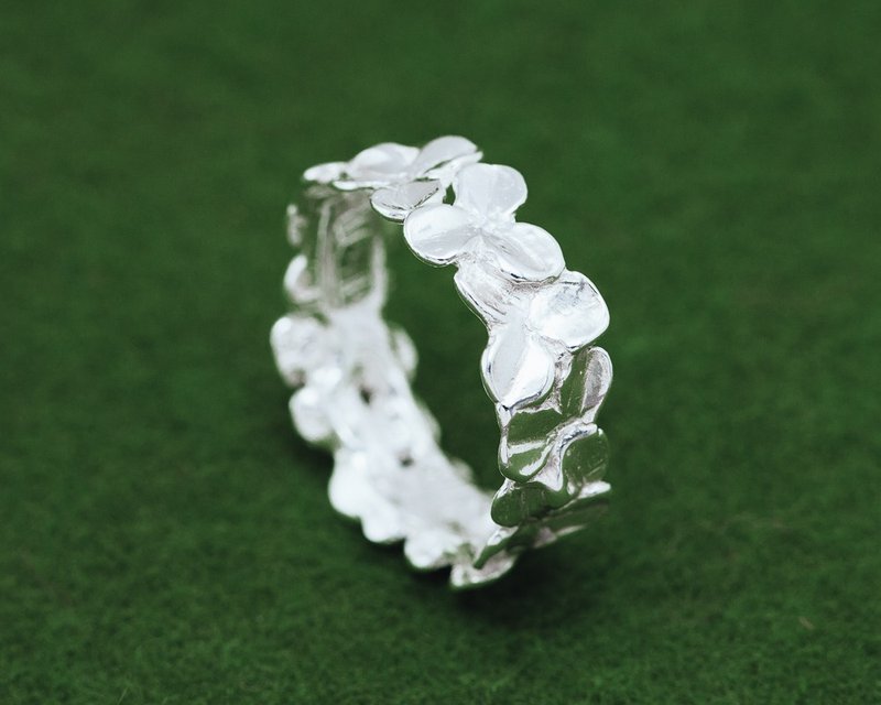 幸运草 银饰 戒指 - 戒指 - 银 银色